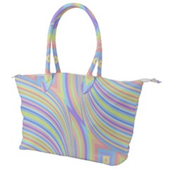 Pastel Color Stripes  Canvas Shoulder Bag by SpinnyChairDesigns