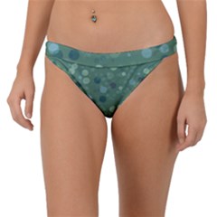 Green Color Polka Dots Pattern Band Bikini Bottom by SpinnyChairDesigns