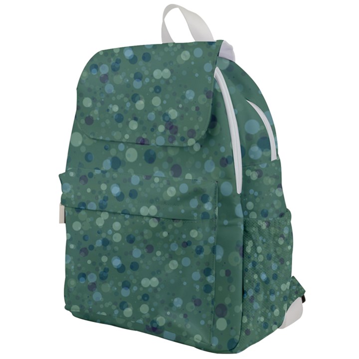 Green Color Polka Dots Pattern Top Flap Backpack