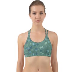 Green Color Polka Dots Pattern Back Web Sports Bra by SpinnyChairDesigns