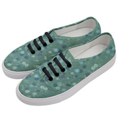 Green Color Polka Dots Pattern Women s Classic Low Top Sneakers by SpinnyChairDesigns