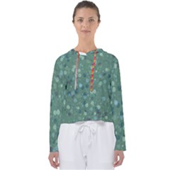 Green Color Polka Dots Pattern Women s Slouchy Sweat by SpinnyChairDesigns