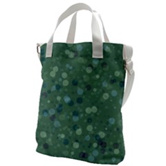 Green Color Polka Dots Pattern Canvas Messenger Bag by SpinnyChairDesigns