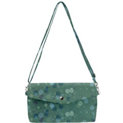 Green Color Polka Dots Pattern Removable Strap Clutch Bag by SpinnyChairDesigns