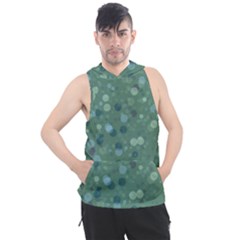 Green Color Polka Dots Pattern Men s Sleeveless Hoodie