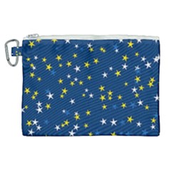 White Yellow Stars On Blue Color Canvas Cosmetic Bag (xl) by SpinnyChairDesigns