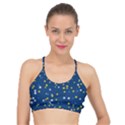 White Yellow Stars on Blue Color Basic Training Sports Bra View1