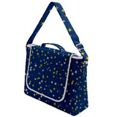 White Yellow Stars On Blue Color Box Up Messenger Bag by SpinnyChairDesigns