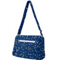 White Yellow Stars on Blue Color Front Pocket Crossbody Bag View2