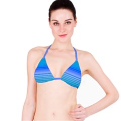 Blue Purple Color Stripes Ombre Bikini Top by SpinnyChairDesigns