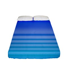 Blue Purple Color Stripes Ombre Fitted Sheet (full/ Double Size) by SpinnyChairDesigns