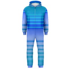 Blue Purple Color Stripes Ombre Hooded Jumpsuit (men)  by SpinnyChairDesigns