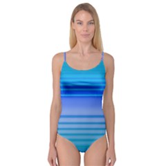 Blue Purple Color Stripes Ombre Camisole Leotard  by SpinnyChairDesigns