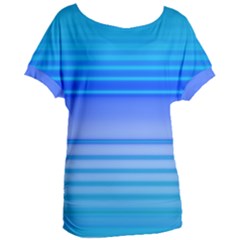 Blue Purple Color Stripes Ombre Women s Oversized Tee by SpinnyChairDesigns