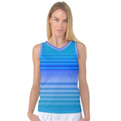 Blue Purple Color Stripes Ombre Women s Basketball Tank Top by SpinnyChairDesigns