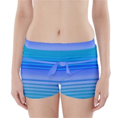 Blue Purple Color Stripes Ombre Boyleg Bikini Wrap Bottoms by SpinnyChairDesigns