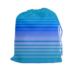 Blue Purple Color Stripes Ombre Drawstring Pouch (2xl) by SpinnyChairDesigns