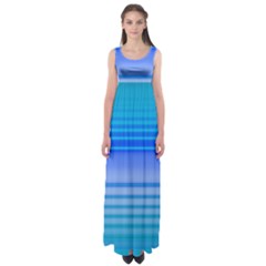 Blue Purple Color Stripes Ombre Empire Waist Maxi Dress by SpinnyChairDesigns