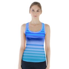 Blue Purple Color Stripes Ombre Racer Back Sports Top by SpinnyChairDesigns