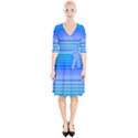 Blue Purple Color Stripes Ombre Wrap Up Cocktail Dress View1