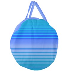 Blue Purple Color Stripes Ombre Giant Round Zipper Tote by SpinnyChairDesigns