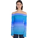 Blue Purple Color Stripes Ombre Off Shoulder Long Sleeve Top View1