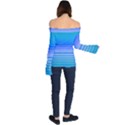 Blue Purple Color Stripes Ombre Off Shoulder Long Sleeve Top View2