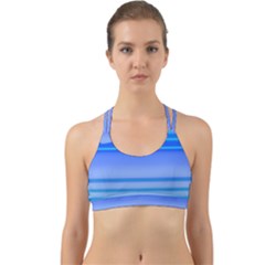 Blue Purple Color Stripes Ombre Back Web Sports Bra by SpinnyChairDesigns