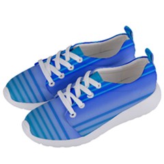 Blue Purple Color Stripes Ombre Women s Lightweight Sports Shoes by SpinnyChairDesigns