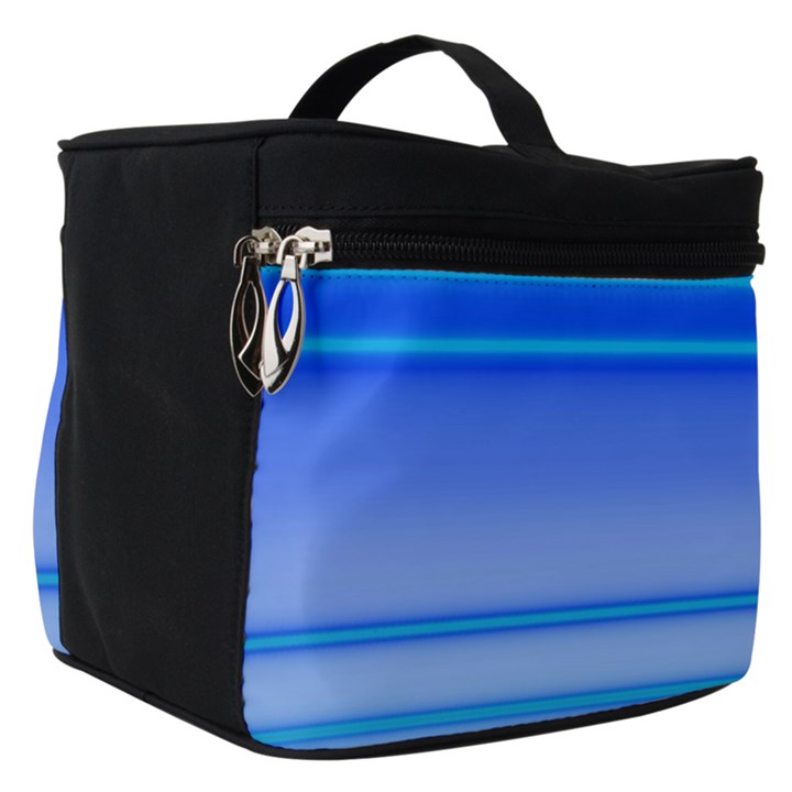 Blue Purple Color Stripes Ombre Make Up Travel Bag (Small)