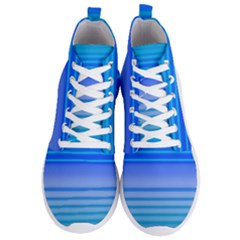 Blue Purple Color Stripes Ombre Men s Lightweight High Top Sneakers by SpinnyChairDesigns