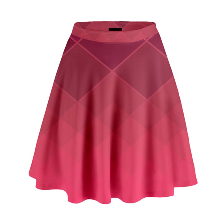 Hot Pink and Wine Color Diamonds High Waist Skirt