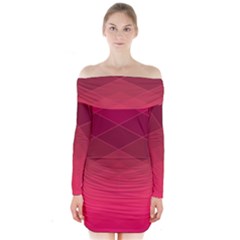 Hot Pink And Wine Color Diamonds Long Sleeve Off Shoulder Dress by SpinnyChairDesigns