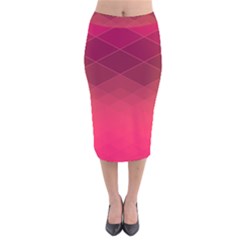 Hot Pink And Wine Color Diamonds Velvet Midi Pencil Skirt by SpinnyChairDesigns