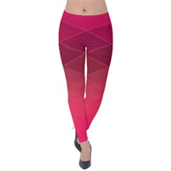 Hot Pink And Wine Color Diamonds Velvet Leggings by SpinnyChairDesigns