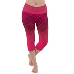 Hot Pink And Wine Color Diamonds Lightweight Velour Capri Yoga Leggings by SpinnyChairDesigns