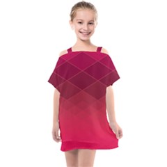 Hot Pink And Wine Color Diamonds Kids  One Piece Chiffon Dress