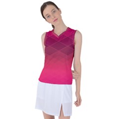 Hot Pink And Wine Color Diamonds Women s Sleeveless Sports Top