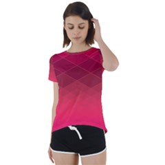 Hot Pink And Wine Color Diamonds Short Sleeve Foldover Tee