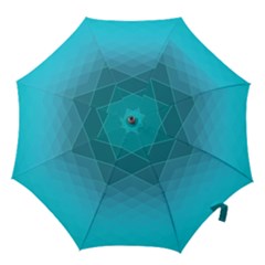 Aqua Blue And Teal Color Diamonds Hook Handle Umbrellas (large) by SpinnyChairDesigns