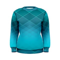 Aqua Blue And Teal Color Diamonds Women s Sweatshirt by SpinnyChairDesigns