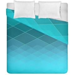 Aqua Blue And Teal Color Diamonds Duvet Cover Double Side (california King Size)