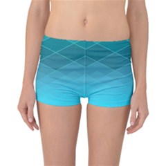 Aqua Blue And Teal Color Diamonds Reversible Boyleg Bikini Bottoms