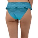 Aqua Blue and Teal Color Diamonds Frill Bikini Bottom View2