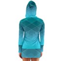 Aqua Blue and Teal Color Diamonds Long Sleeve Hooded T-shirt View2