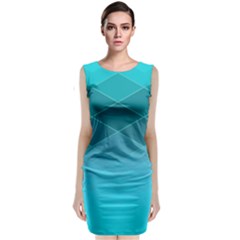 Aqua Blue And Teal Color Diamonds Classic Sleeveless Midi Dress