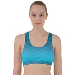 Aqua Blue And Teal Color Diamonds Back Weave Sports Bra by SpinnyChairDesigns