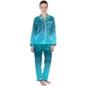 Aqua Blue and Teal Color Diamonds Satin Long Sleeve Pyjamas Set View1