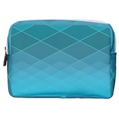 Aqua Blue And Teal Color Diamonds Make Up Pouch (medium)