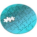 Aqua Blue and Teal Color Diamonds Wooden Puzzle Round View3